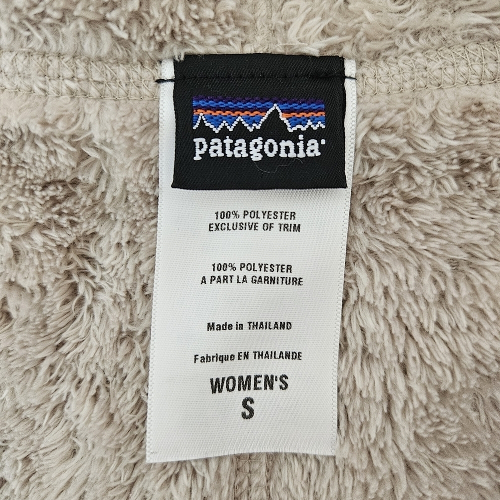 Patagonia Hooded Fuzzy Fleece Button Up Jacket Womens S Beige - Picture 3 of 8